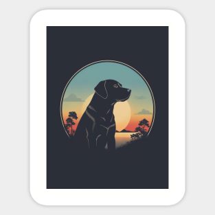 Labrador Retriever Dog 3 - Japanese Old Vintage Sticker